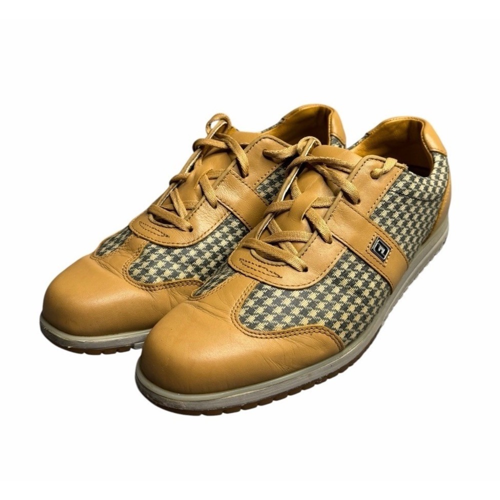 Footjoy Casual Collection Women's Golf Shoes - Tan Houndstooth - Size 7.5